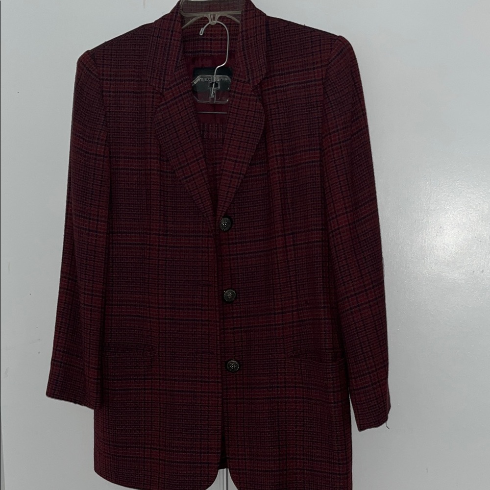Classic Red Plaid Men's Blazer